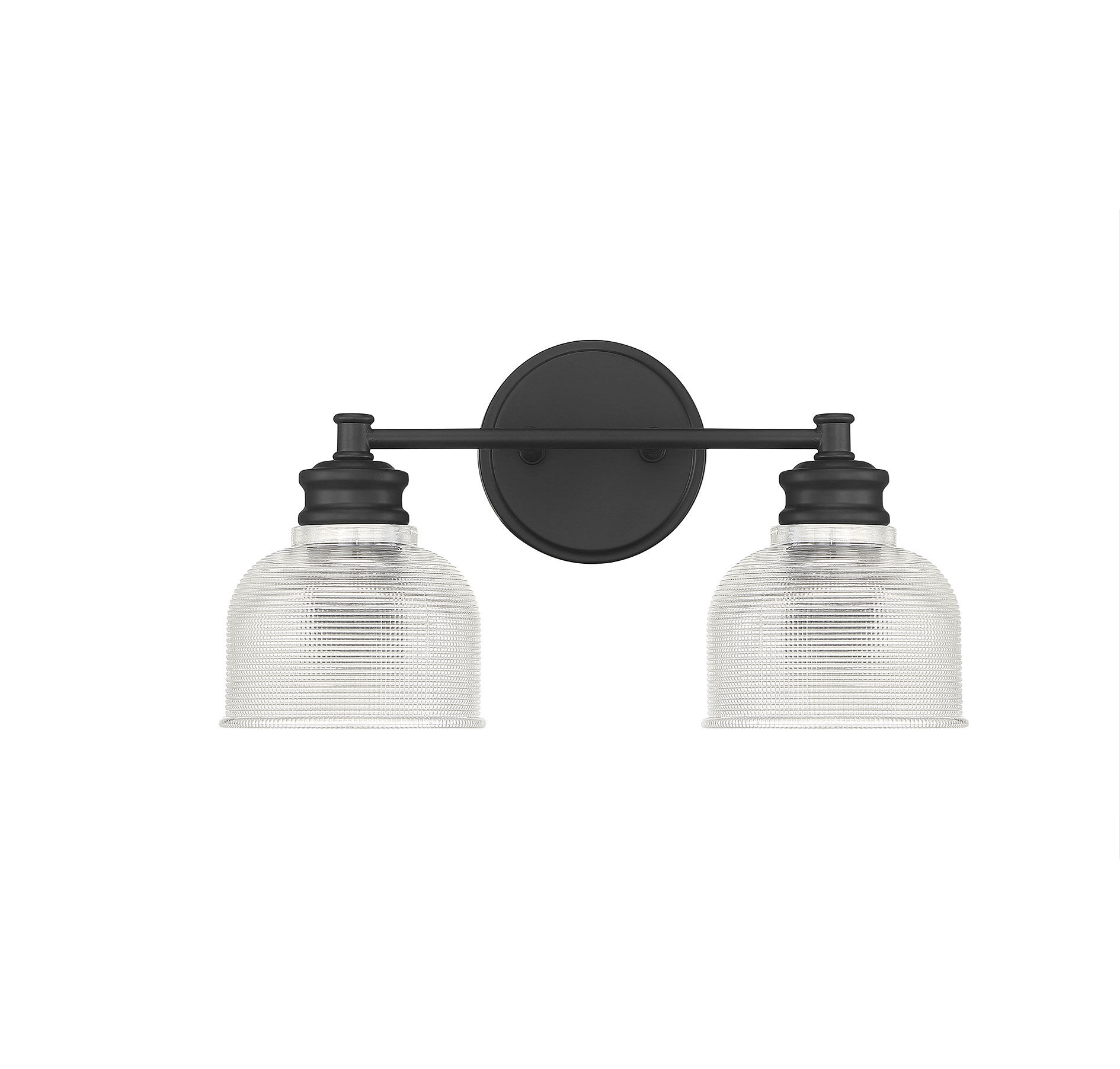 Transitional 2 Light 16 inch Matte Black Bathroom Vanity Light Wall Light