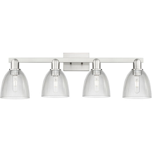 Arcadia Castile 4 Light 33 inch Brushed Satin Nickel Bath Vanity Light Wall Light in Clear