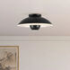 Umbra 1 Light 14 inch Black Semi-Flush Mount Ceiling Light in Steel Shade