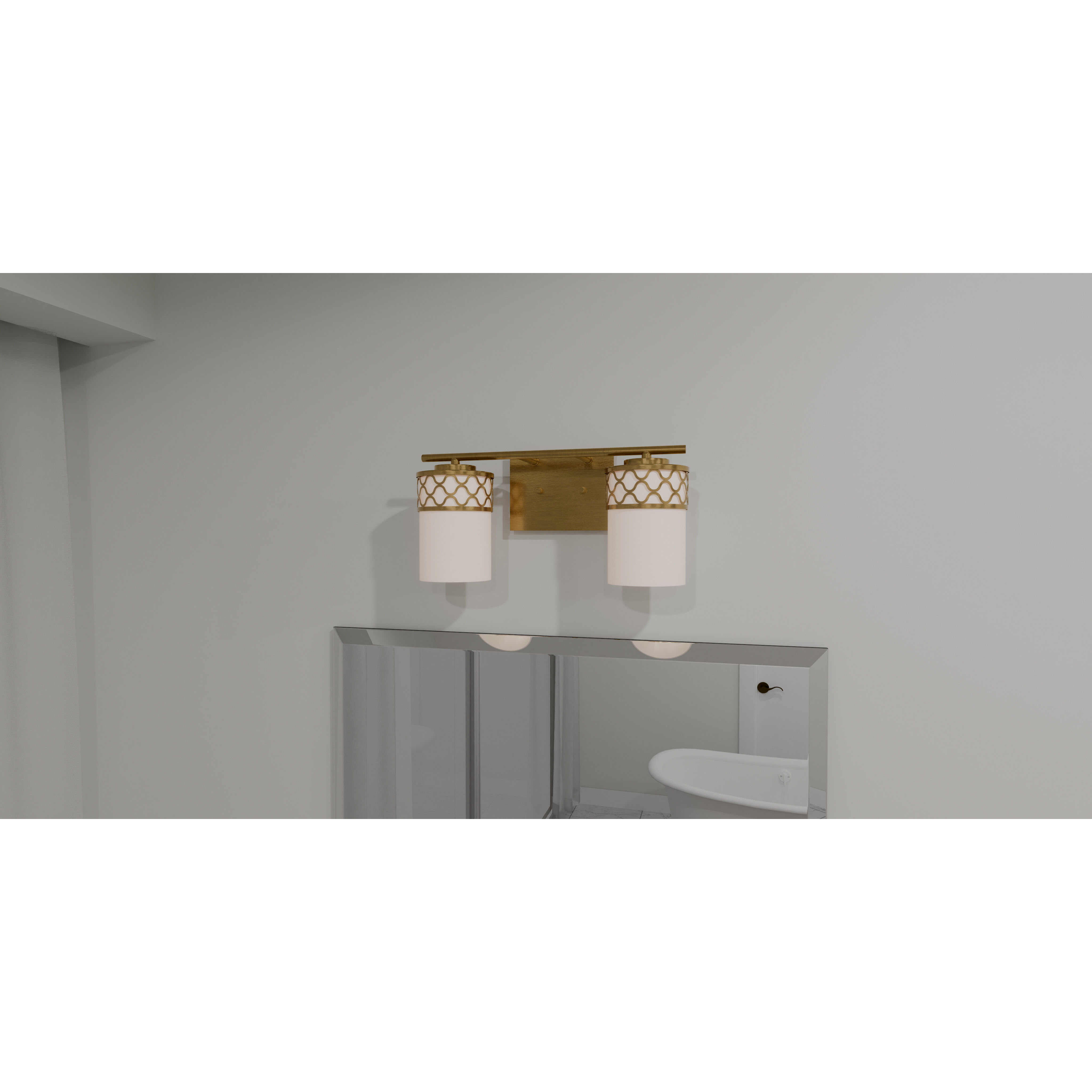 Tenley 2 Light 15 inch Aged Brass Bath Light Wall Light, Medium