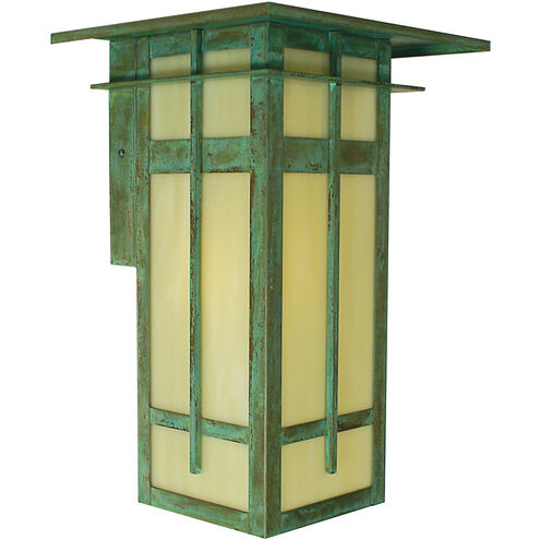 Finsbury 1 Light 16.5 inch Rustic Brown Outdoor Wall Mount in Almond Mica