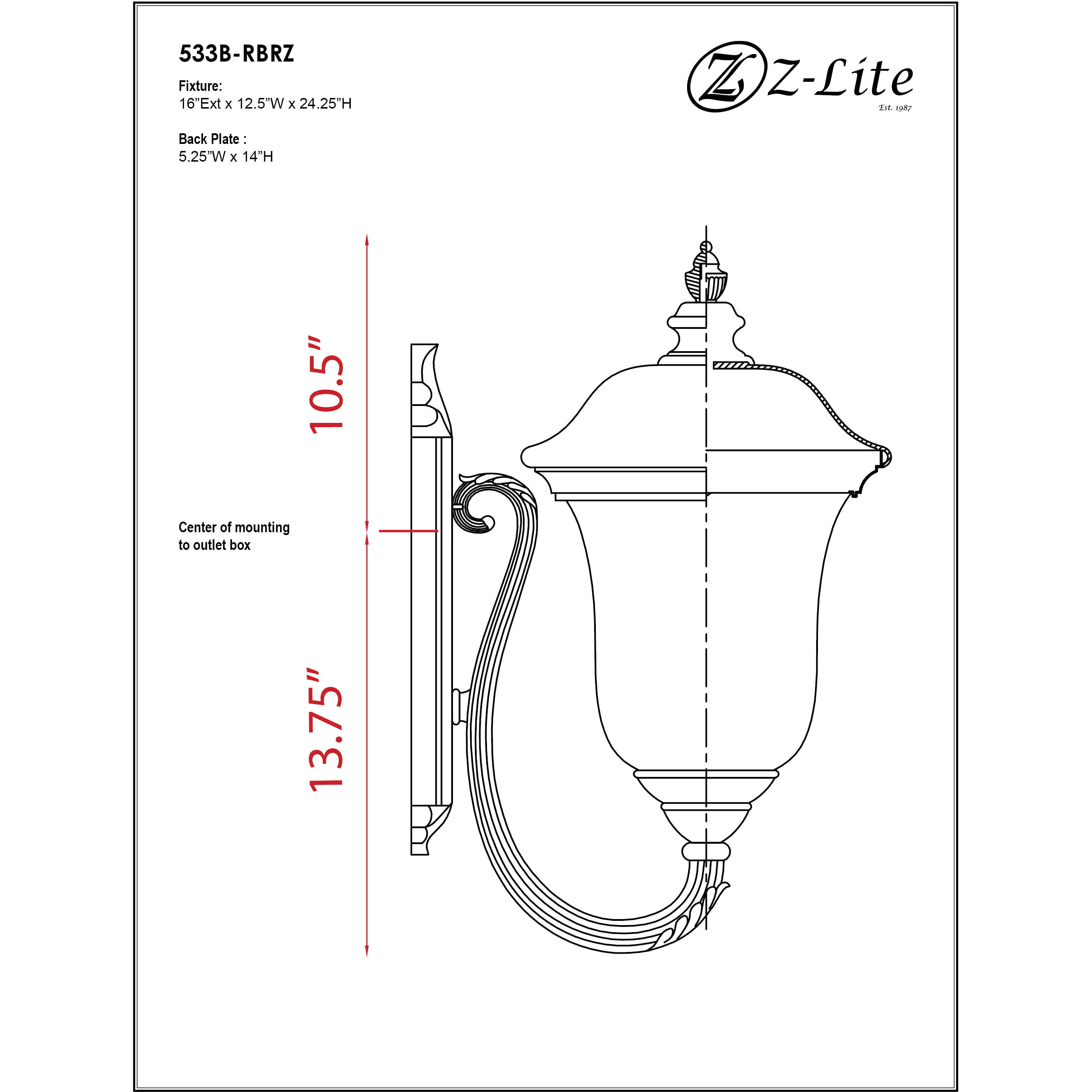 Armstrong 3 Light 24.25 inch Bronze Outdoor Wall Light