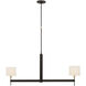 Ray Booth Brontes LED 54 inch Warm Iron and Antique Brass Linear Chandelier Ceiling Light, Large