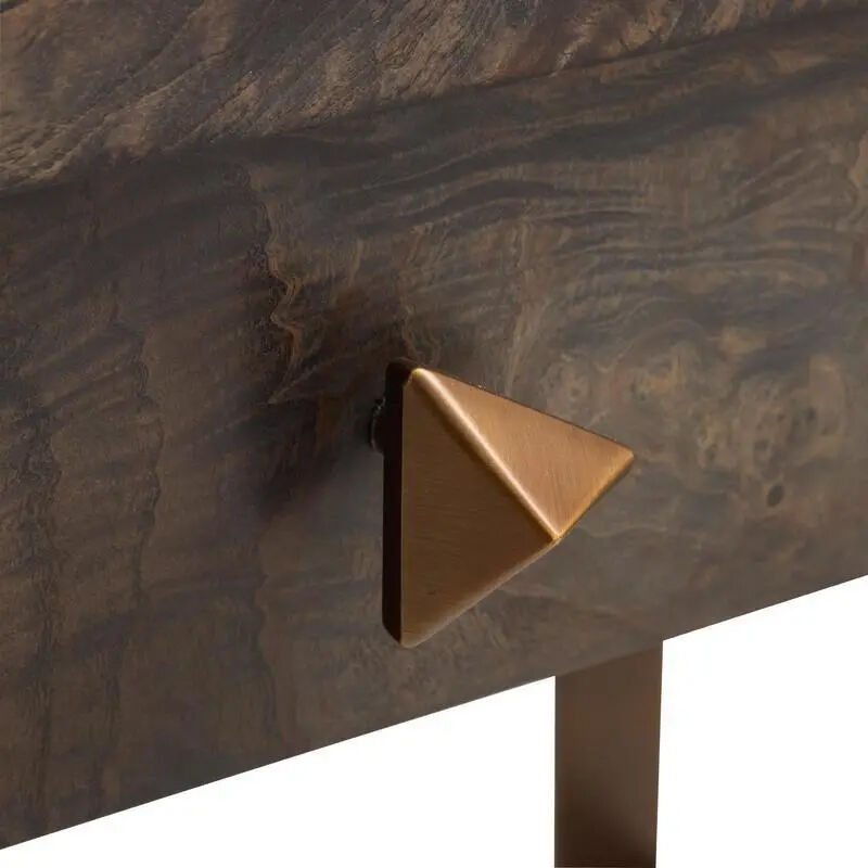 Jupiter 56 X 28 inch Truffle Burl and Antique Brass Desk