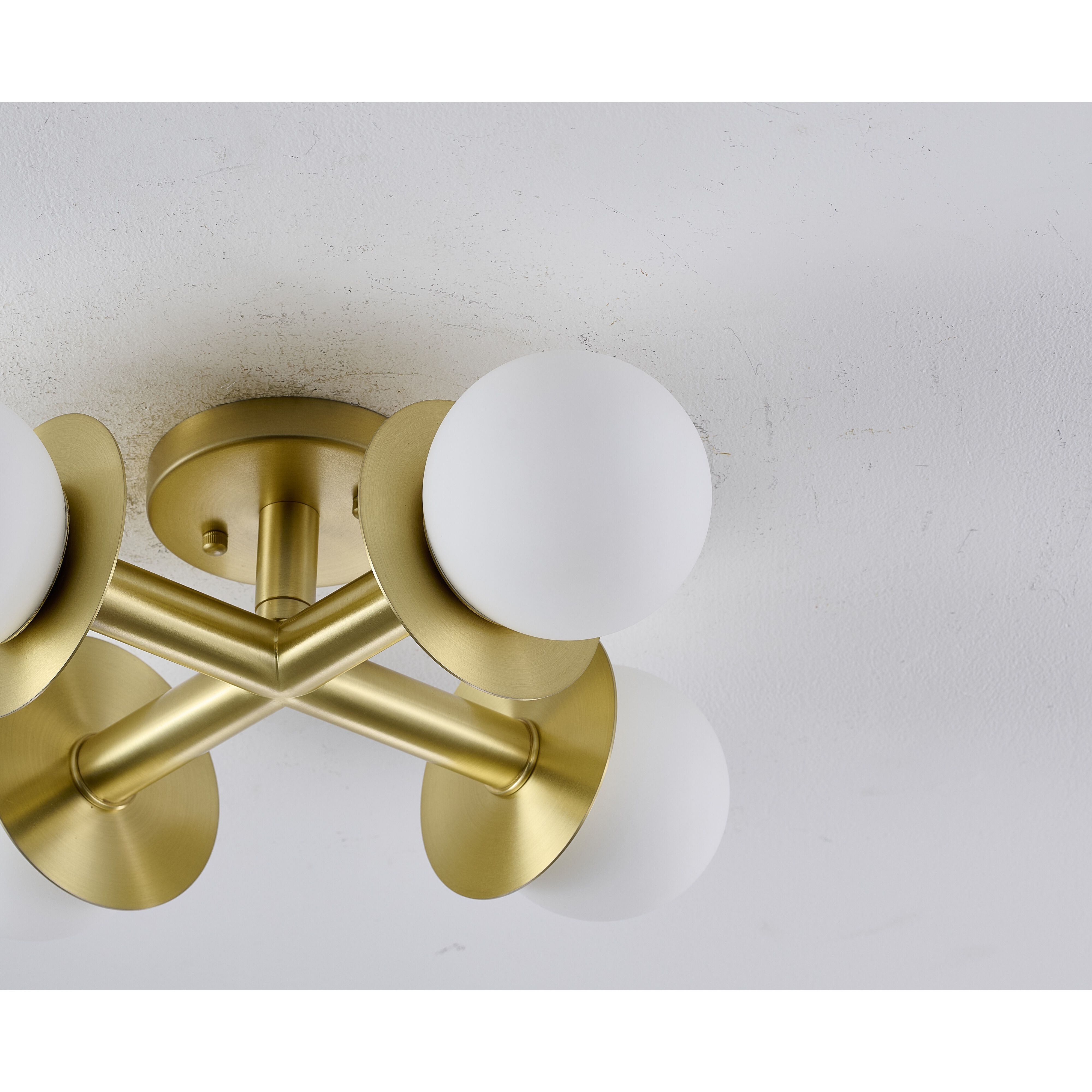 Canada 4 Light 18 inch Satin Brass Flush Mount Ceiling Light