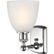 Ballston Castile LED 6 inch Polished Chrome Sconce Wall Light in White Glass, Ballston