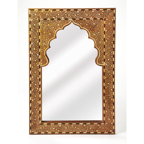 Bone Inlay Chevrier 36 X 24 inch Wood & Bone Inlay Mirror