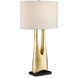 La Porta 31.75 inch 150 watt Contemporary Gold Leaf and Black Table Lamp Portable Light