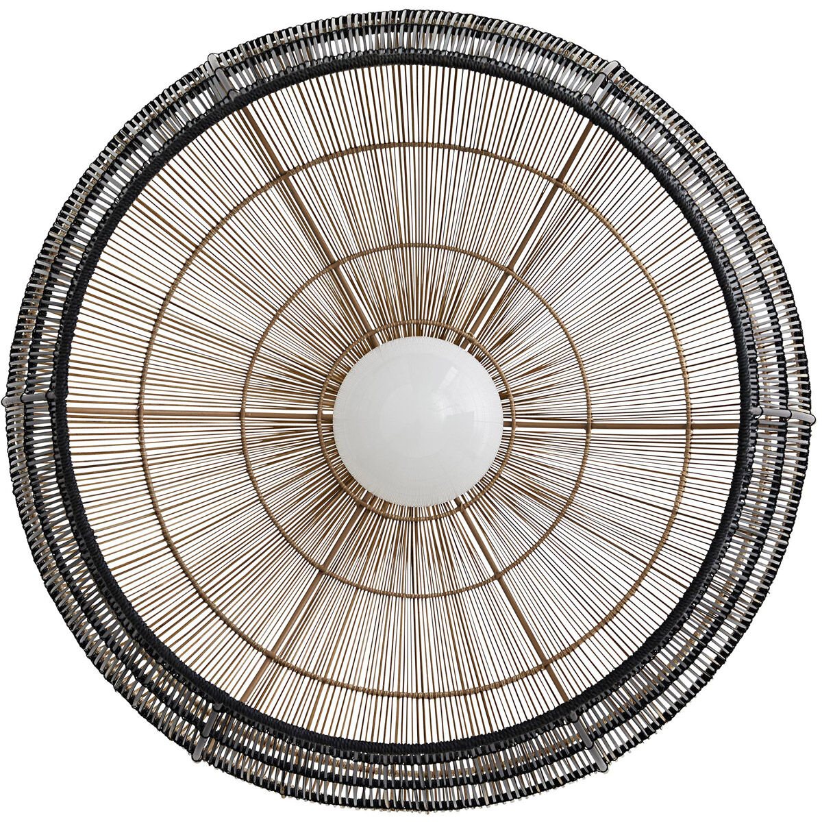 Swami 1 Light 22 inch Natural and Black Ombre with Antique Brass Pendant Ceiling Light, Small