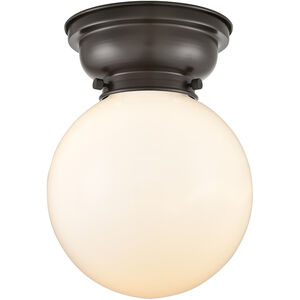 Aditi Large Beacon LED 8 inch Oil Rubbed Bronze Flush Mount Ceiling Light in Matte White Glass, Aditi