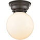 Aditi Large Beacon LED 8 inch Oil Rubbed Bronze Flush Mount Ceiling Light in Matte White Glass, Aditi