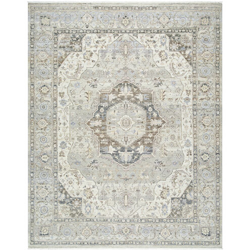 Khorasan 168 X 120 inch Ash / Light Silver / Sterling Grey / Metallic - Silver / Sage Handmade Rug in 10 x 14