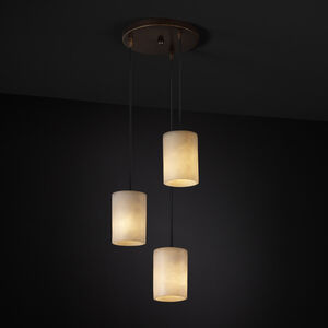 Clouds 3 Light 4 inch Dark Bronze Pendant Ceiling Light in Black Cord, Cylinder with Flat Rim