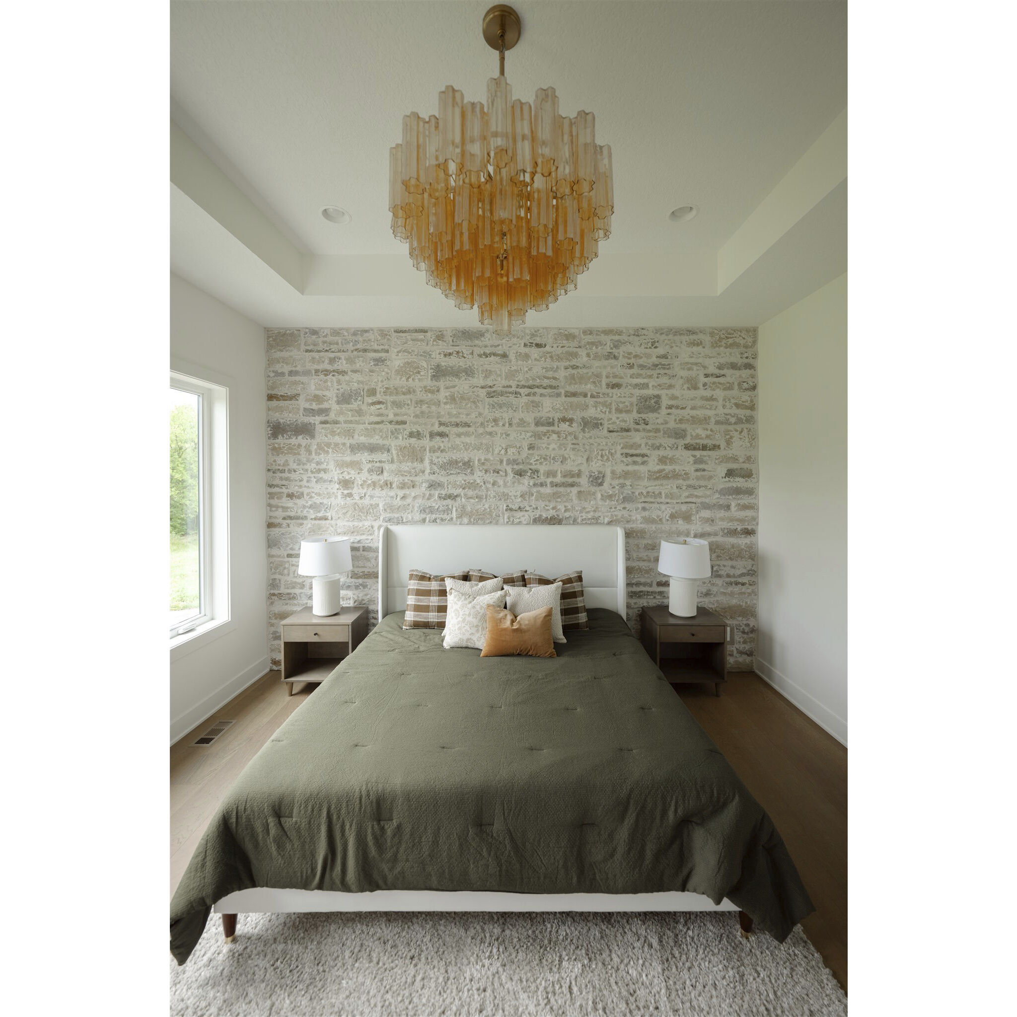 Addis 12 Light 26.75 inch Aged Brass Chandelier Ceiling Light in Tronchi Glass Amber