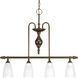 Revive 4 Light Antique Bronze Island Chandelier Ceiling Light