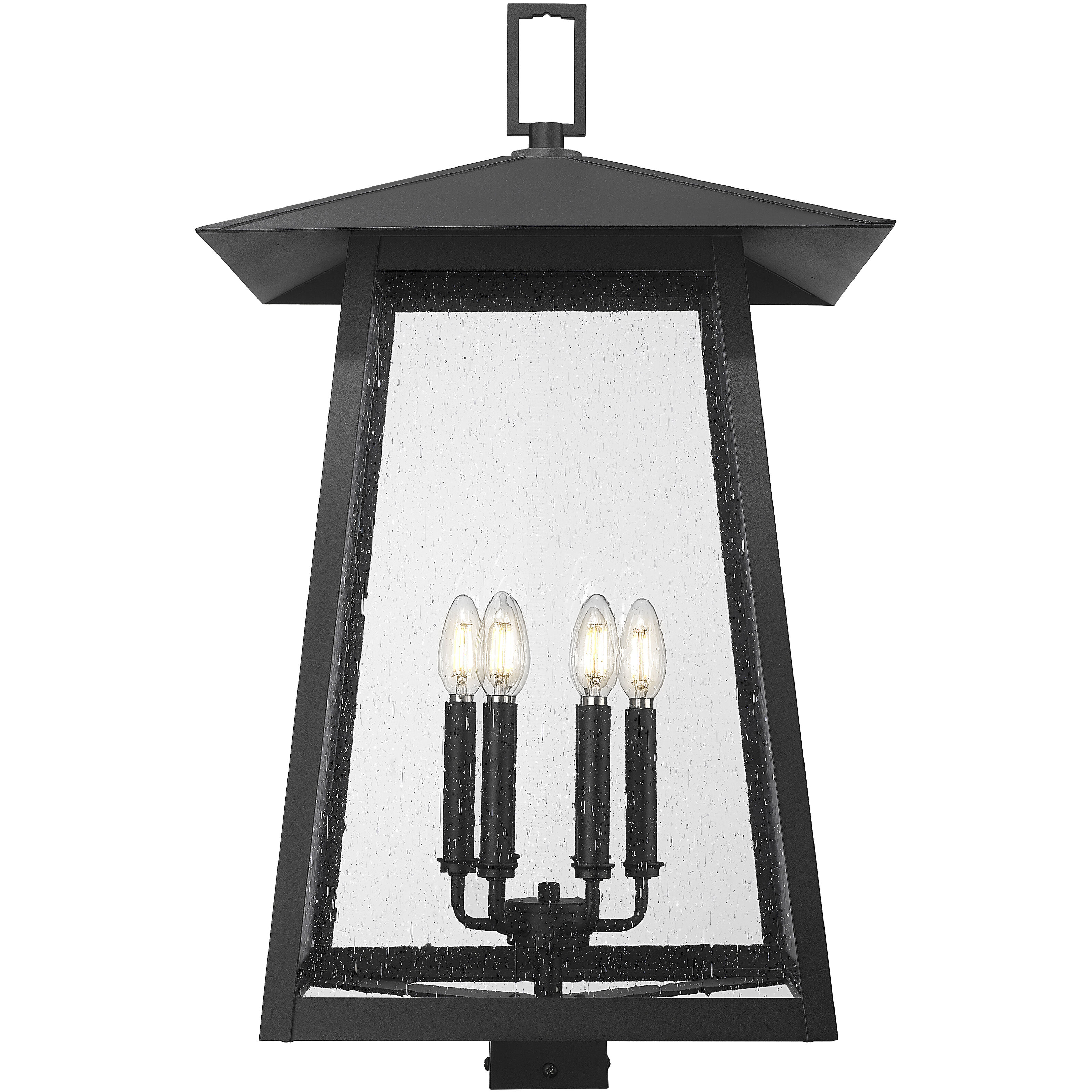 Rainer 6 Light 30 inch Black Outdoor Post Mounted Fixture in G9