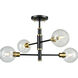 Ocean Drive 4 Light Venetian Brass Semi-flush Mount Ceiling Light in Venetian Brass and Graphite
