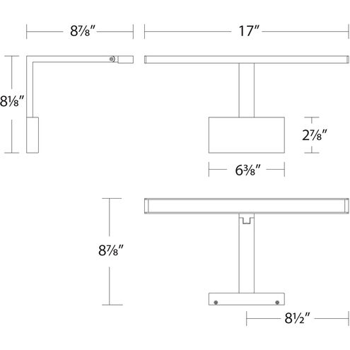 Uptown 13.00 watt 17 inch Brushed Nickel Picture Light Wall Light, dweLED