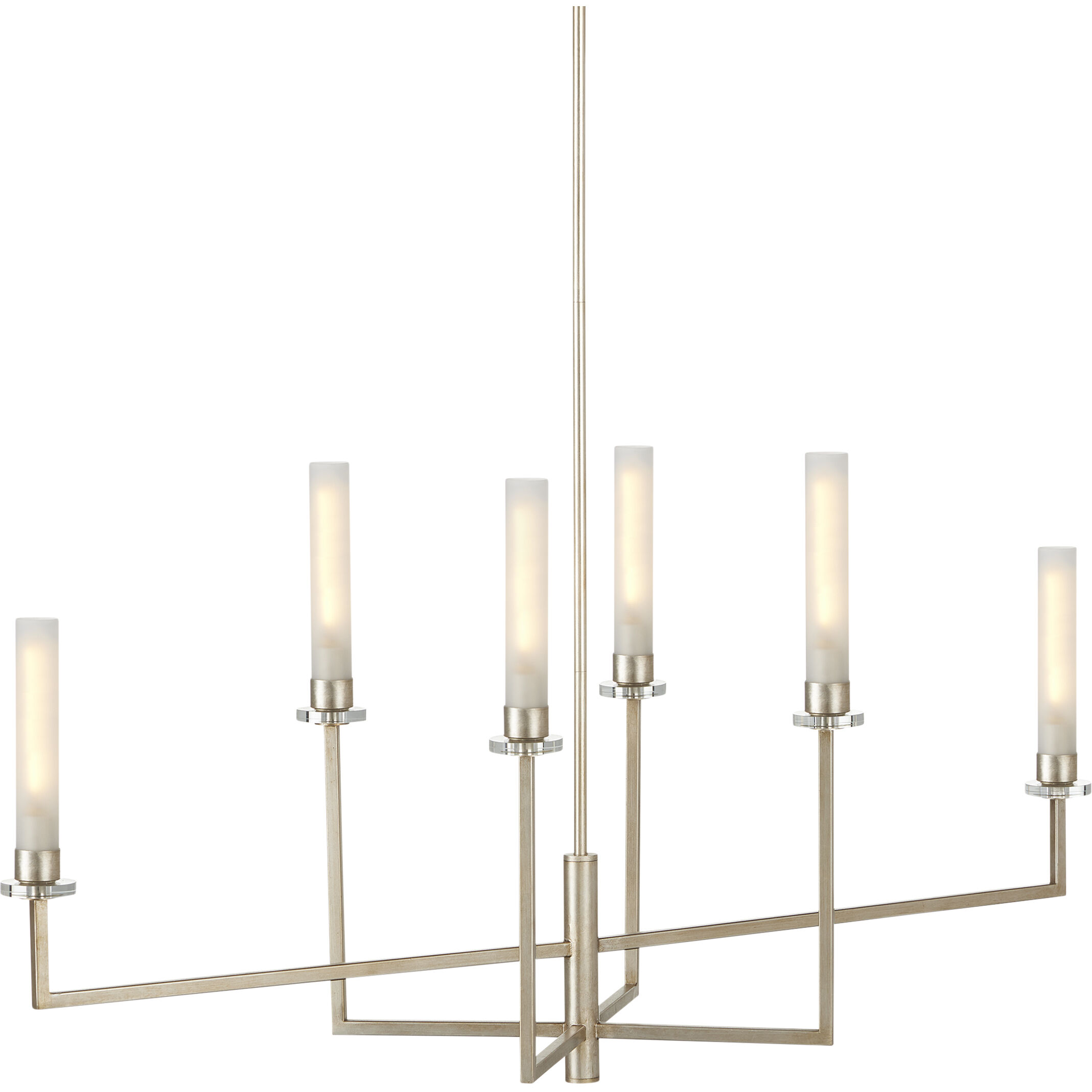 Courante 6 Light 44.75 inch Champagne and Frosted White Chandelier Ceiling Light