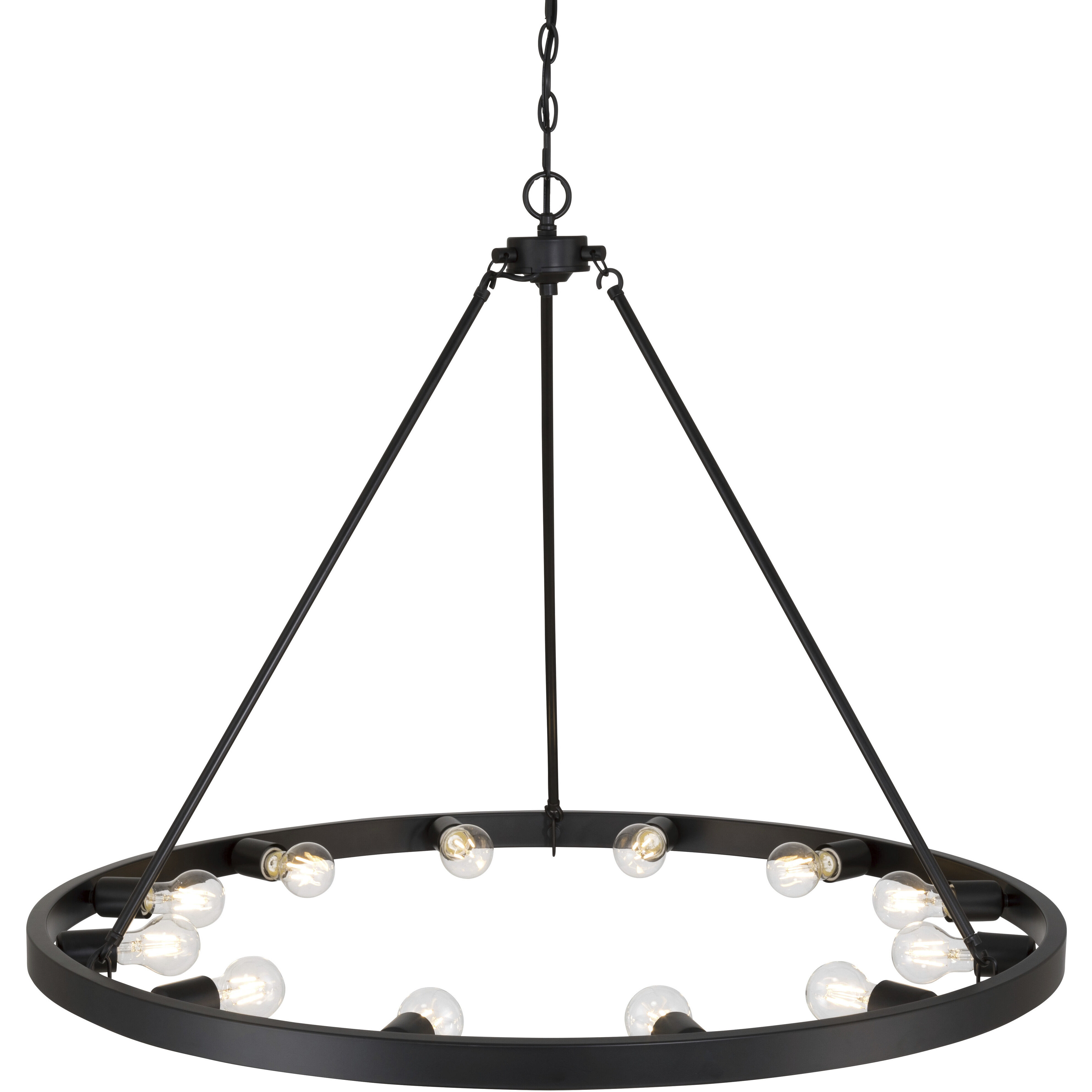 Castile 12 Light 40 inch Matte Black Chandelier Ceiling Light