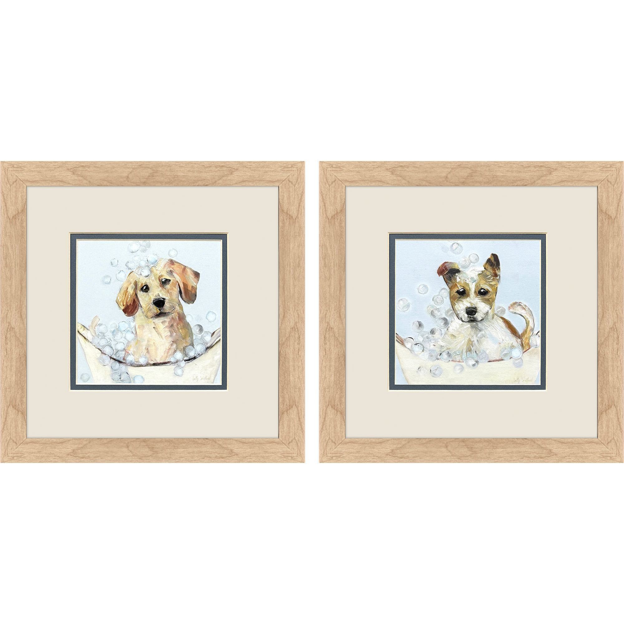 Bath Time Brown and Blue and Neutral Framed Art, Propac