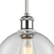 Ballston Athens 1 Light 8 inch White and Polished Chrome Pendant Ceiling Light in Clear Glass, Ballston