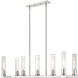 Beau 7 Light 44 inch Polished Nickel Linear Chandelier Ceiling Light