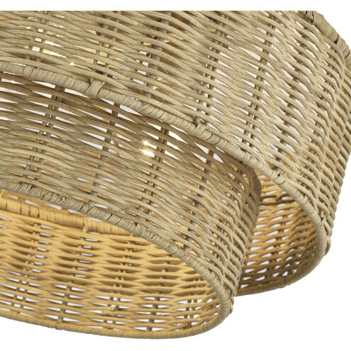 Weavington 3 Light 15 inch Antique Gold Leaf Semi Flush Mount Ceiling Light, Large