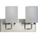 Merry 2 Light 12 inch Brushed Nickel Bath Vanity Wall Light
