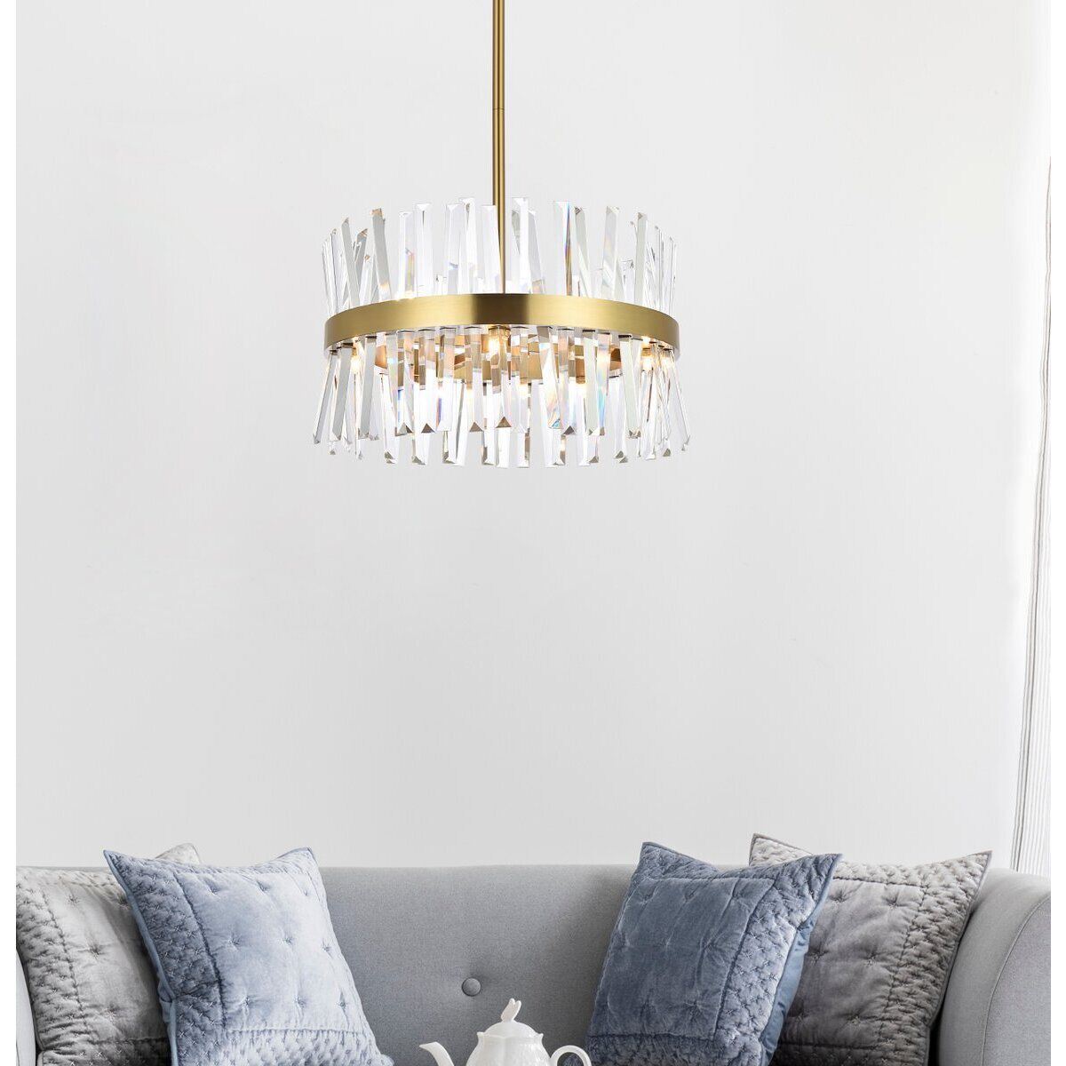 Serephina 10 Light 20 inch Satin Gold Pendant Ceiling Light