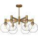 Alora Mood Castilla 6 Light 29.5 inch Aged Gold Chandelier Ceiling Light in Clear