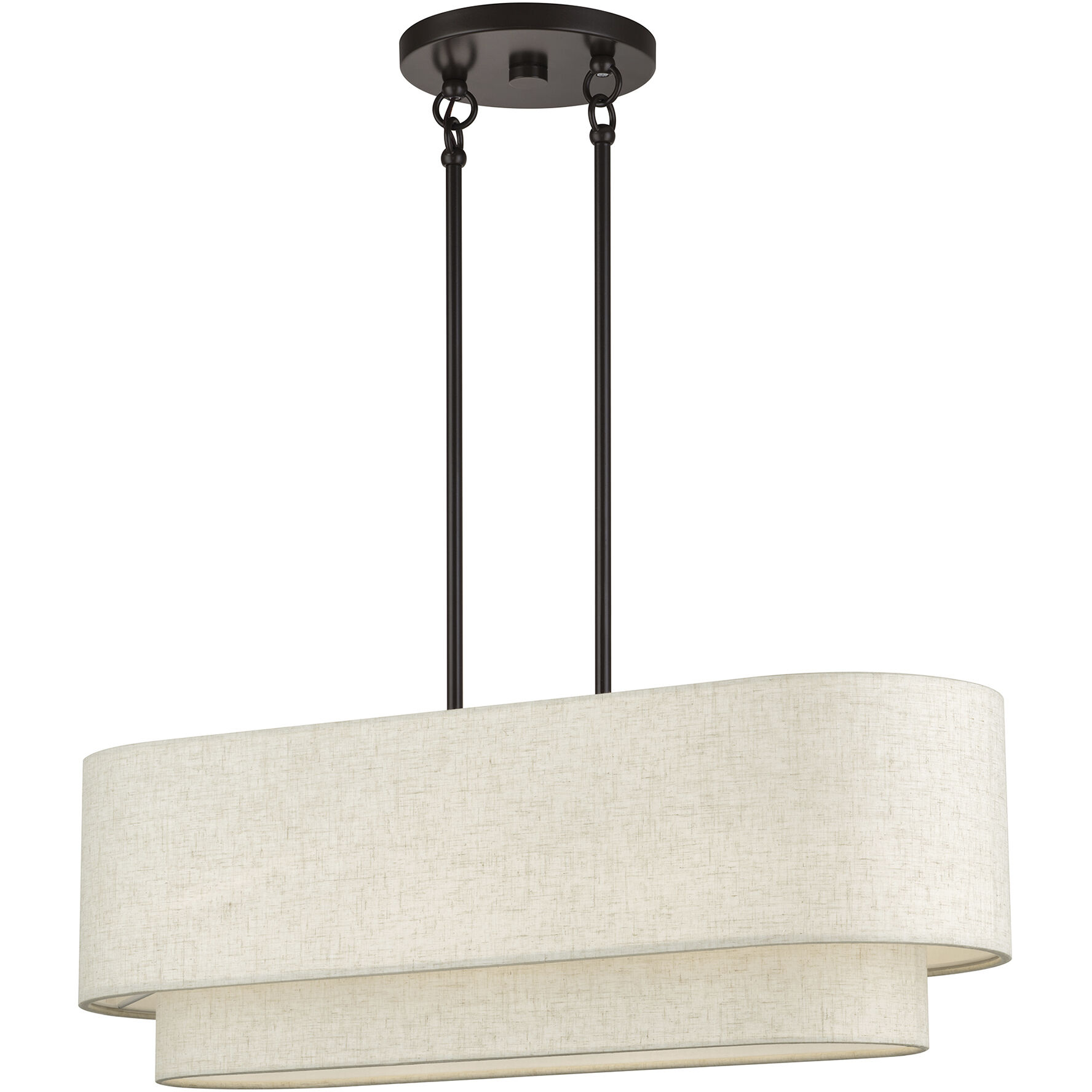 Manorwood 3 Light 30 inch English Bronze Linear Chandelier Ceiling Light, Medium