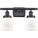 Ballston Small Bell LED 16 inch Matte Black Bath Vanity Light Wall Light in Matte White Glass, Ballston