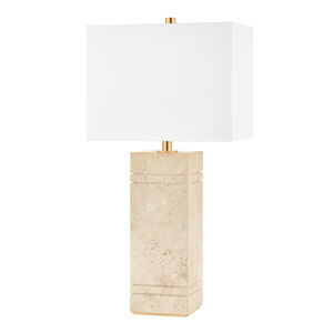 Brownsville 27 inch 75.00 watt Aged Brass Table Lamp Portable Light, Tall