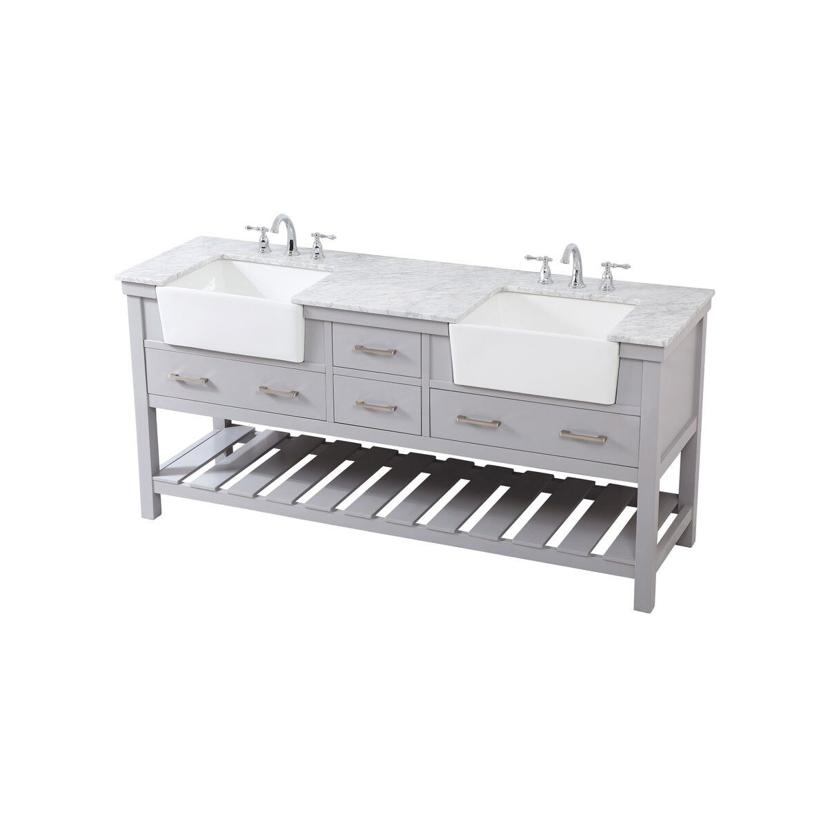 Clement 72 X 22 X 34 inch Grey Bathroom Vanity Cabinet