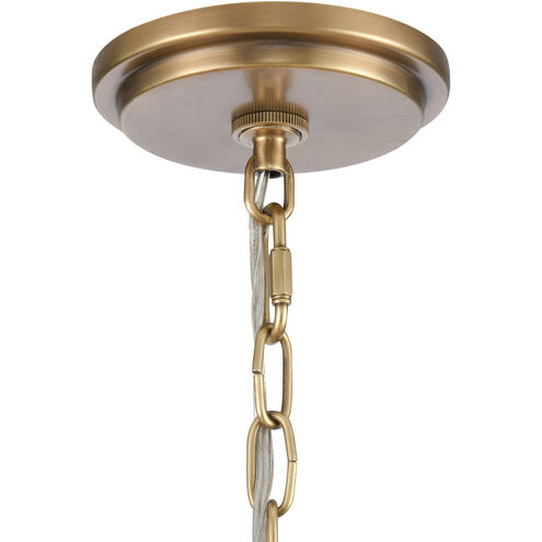 Neville 8 Light 28 inch Natural Brass and Bleached White with Off White Chandelier Ceiling Light in Natural Brass and Bleached White Wood with Off White