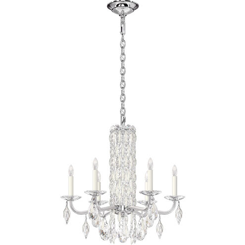 Siena 6 Light White Chandelier Ceiling Light in Radiance, No Spikes