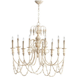 Florine Nine 9 Light 39 inch Persian White And Mystic Silver Chandelier Ceiling Light