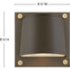 Coastal Elements Scout LED 7 inch Architectural Bronze with Brass Outdoor Wall Mount Lantern