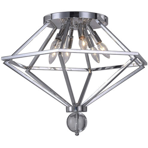 Calista 6 Light 20 inch Chrome Flush Mount Ceiling Light