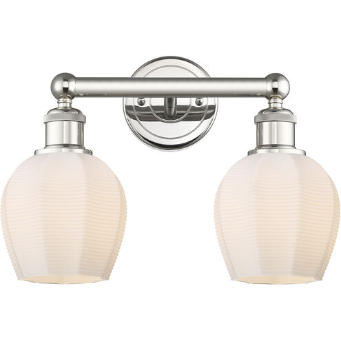 Norfolk 2 Light 14.75 inch Polished Nickel Bath Vanity Light Wall Light in Matte White
