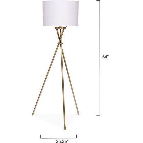 Manny 64 inch 100.00 watt Antique Brass Floor Lamp Portable Light