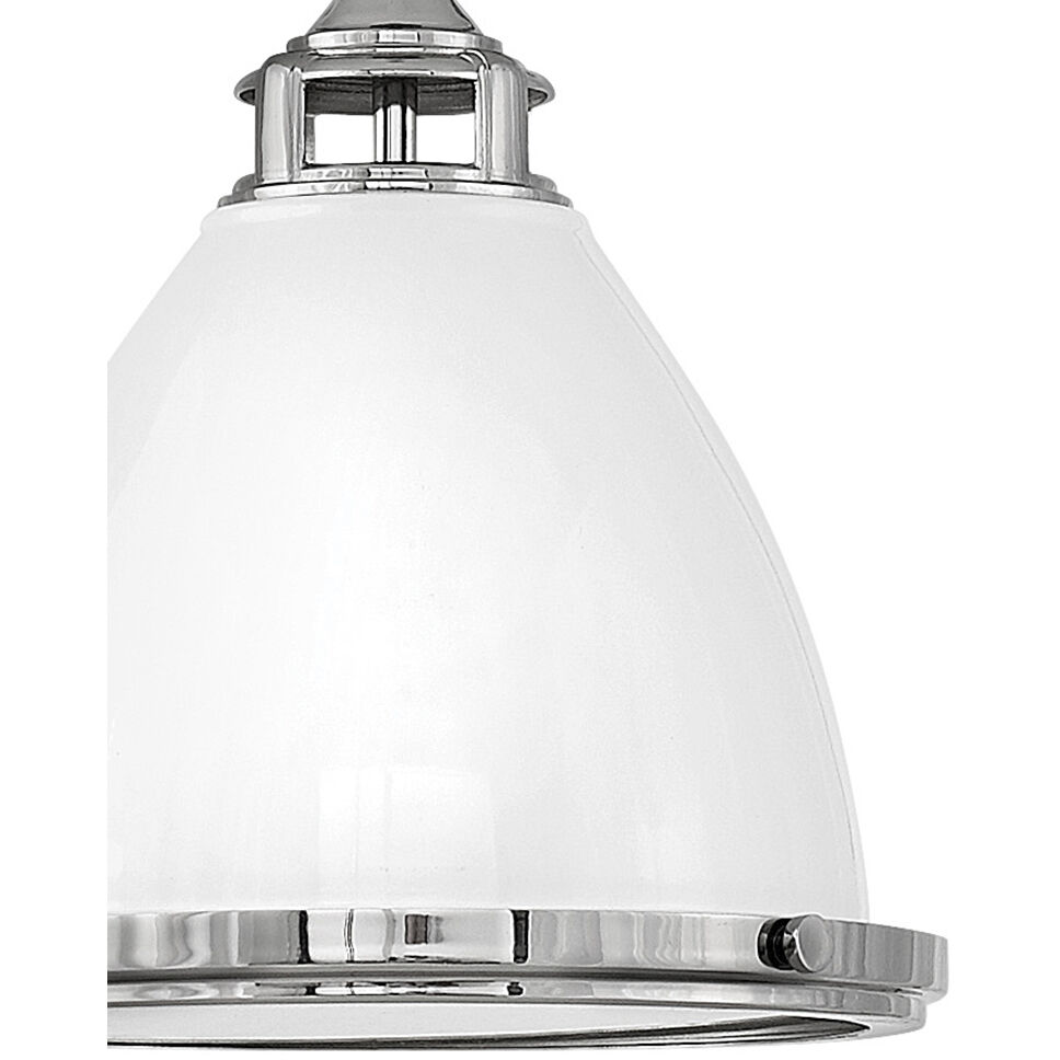 Amelia 1 Light 13 inch Polished White with Polished Nickel Indoor Mini Pendant Ceiling Light