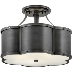 Chance LED 18 inch Blackened Brass Indoor Semi-Flush Mount Ceiling Light