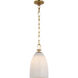 Chapman & Myers Andros LED 8.5 inch Antique-Burnished Brass Pendant Ceiling Light in White Glass, Medium
