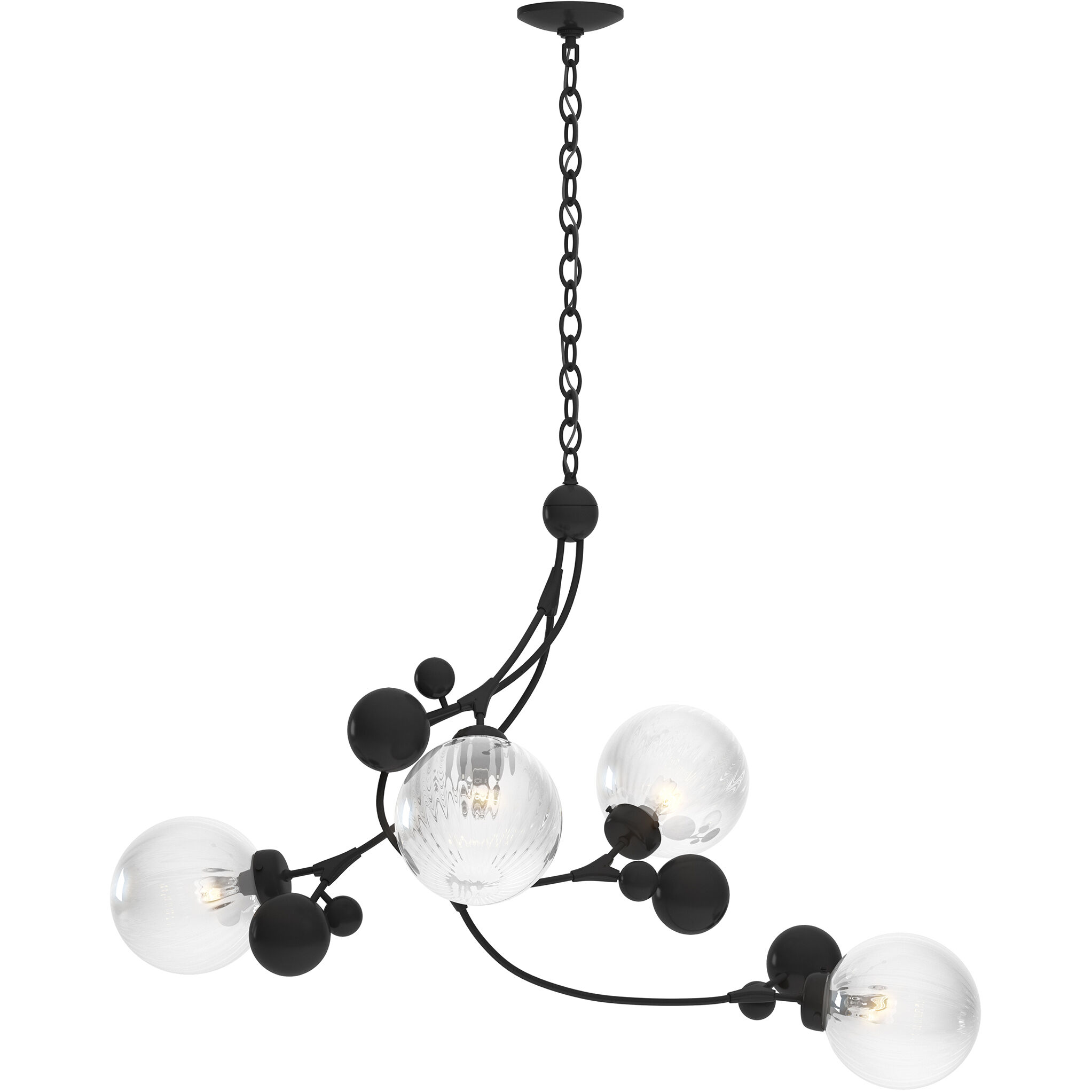 Sprig 4 Light 20.5 inch Black Pendant Ceiling Light in Water