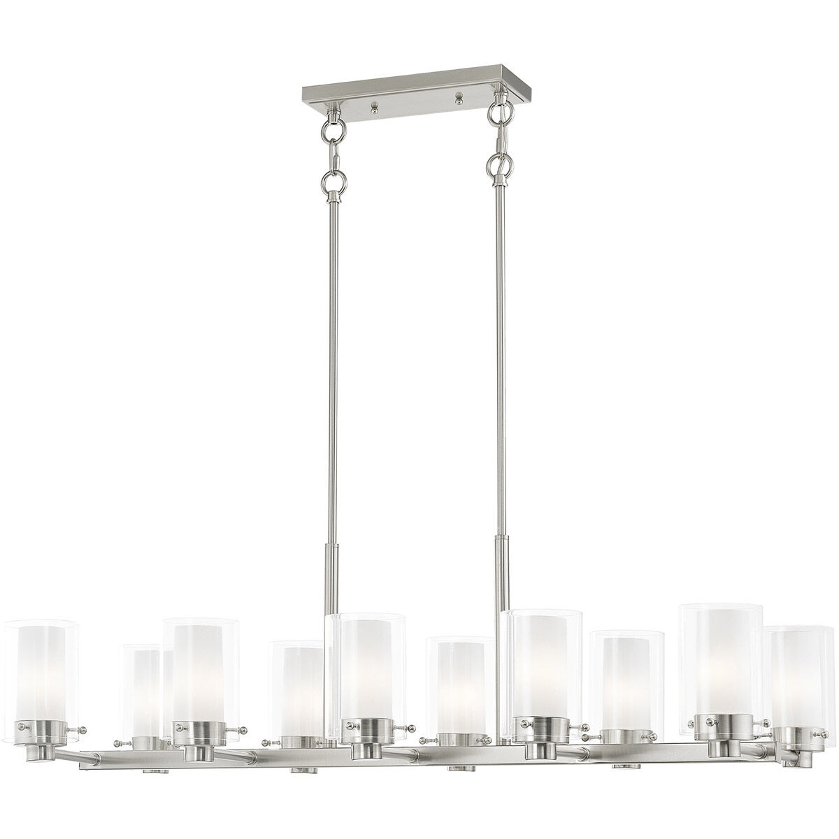 Manhattan 10 Light 18 inch Brushed Nickel Chandelier Ceiling Light
