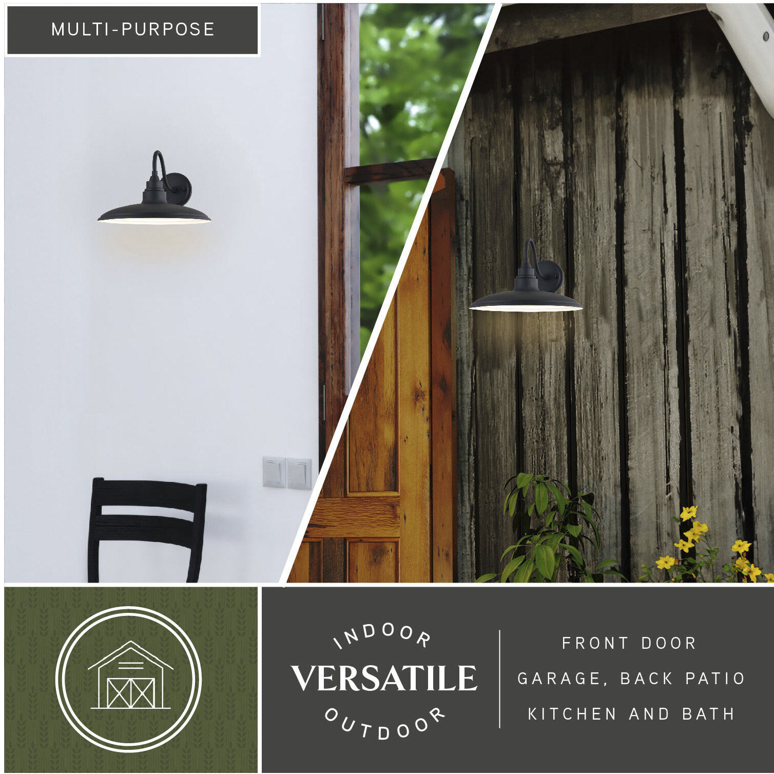 Tucson LED 8.5 inch Textured Black and Glossy White Outdoor Wall