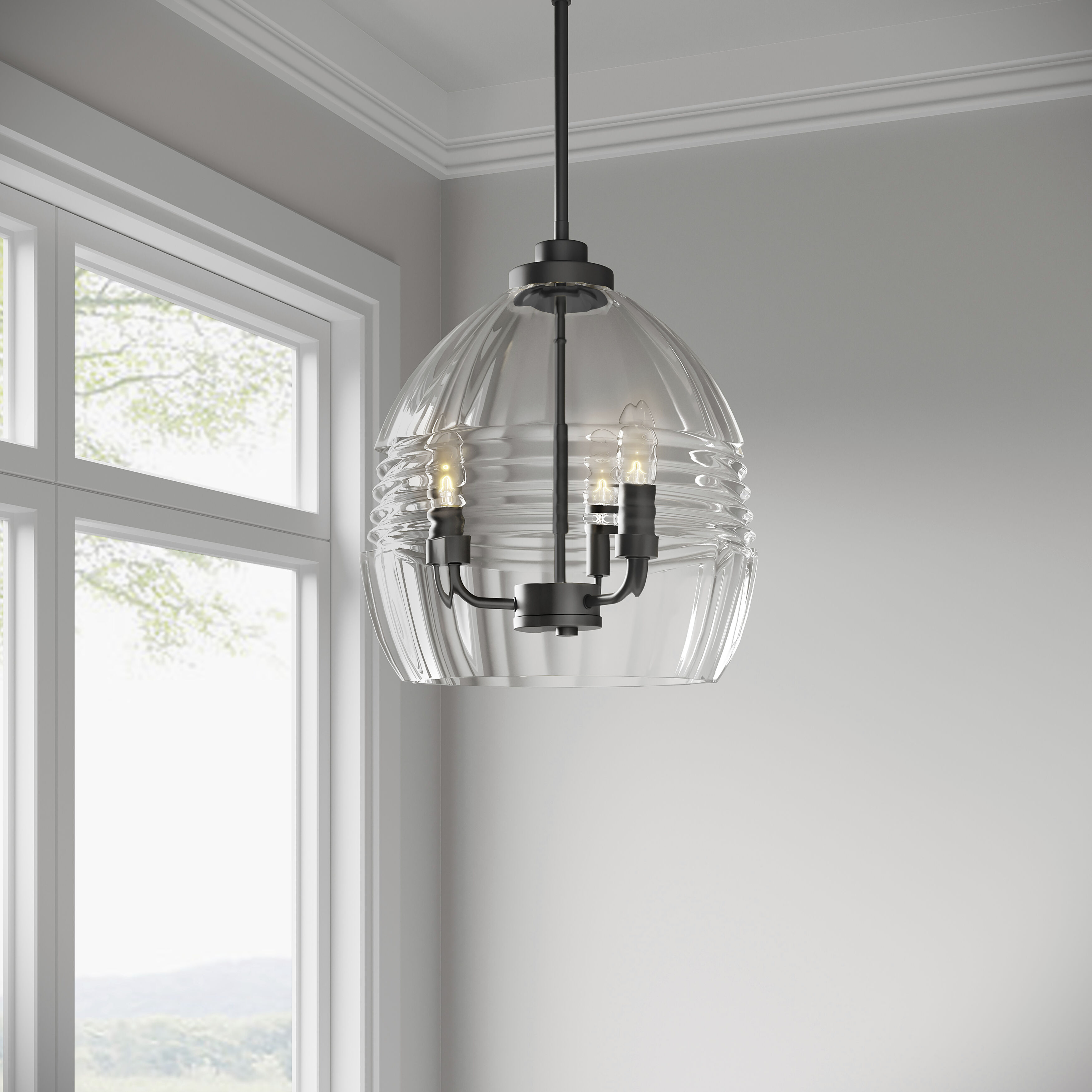 Miravelle 3 Light 13 inch Matte Black Pendant Ceiling Light