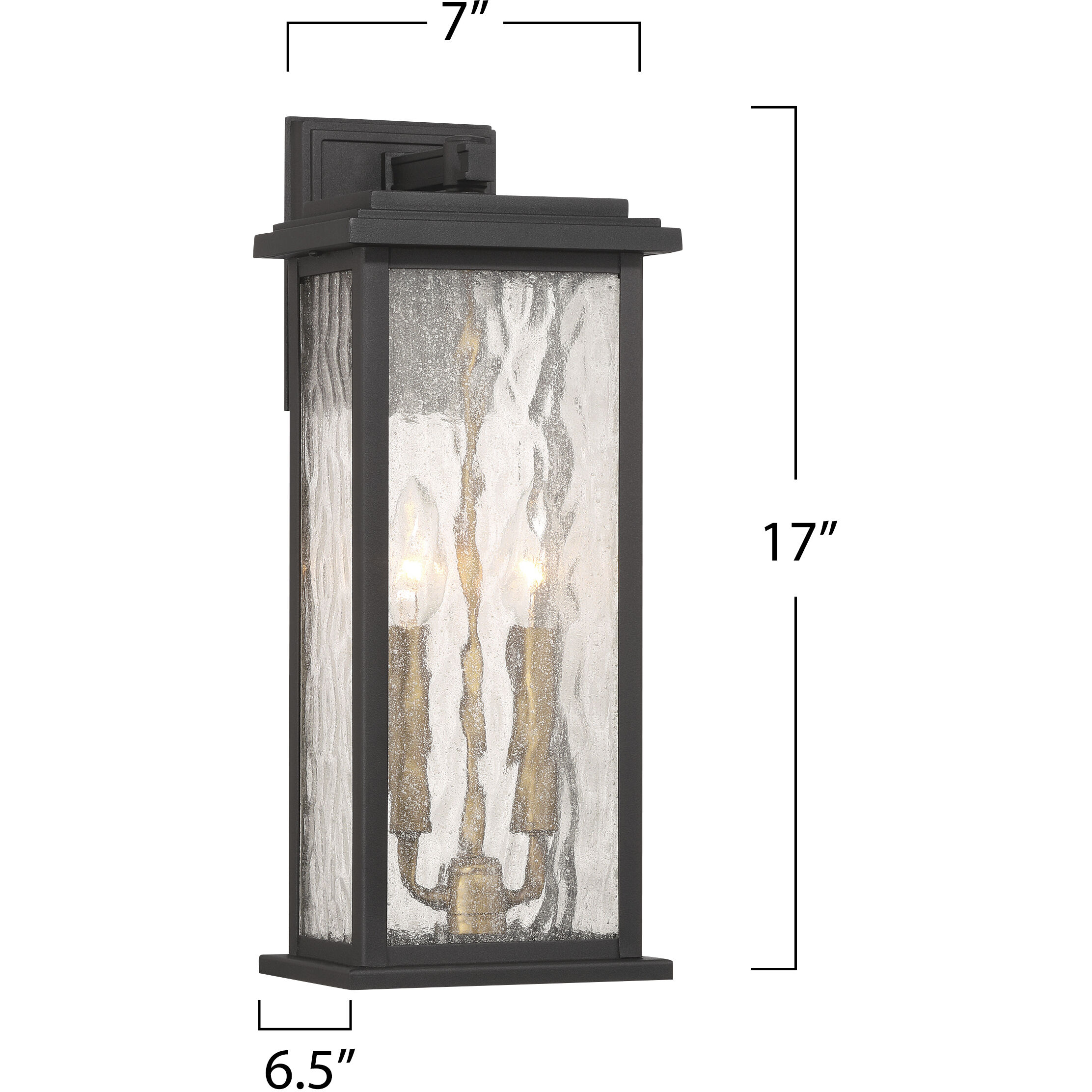 Estate 2 Light 17 inch Black and Brass Outdoor Wall Sconce